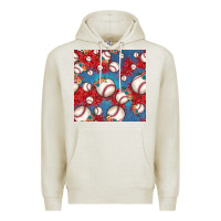 Oatmeal Heather baseball paisley and jean pattern, baseball seamless pattern Premium Hoodie - JahusDesignShop