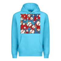 Ocean Blue baseball paisley and jean pattern, baseball seamless pattern Premium Hoodie - JahusDesignShop
