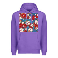 Purple baseball paisley and jean pattern, baseball seamless pattern Premium Hoodie - JahusDesignShop