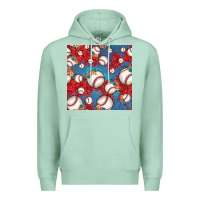 Seafoam baseball paisley and jean pattern, baseball seamless pattern Premium Hoodie - JahusDesignShop