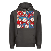 Smoke baseball paisley and jean pattern, baseball seamless pattern Premium Hoodie - JahusDesignShop