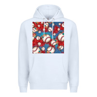 White baseball paisley and jean pattern, baseball seamless pattern Premium Hoodie - JahusDesignShop