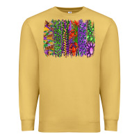 Antique Gold Mardi gras brush strokes king cake and craw fish Premium Sweatshirt - RanaPortraitStore