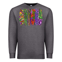 Charcoal Heather Mardi gras brush strokes king cake and craw fish Premium Sweatshirt - RanaPortraitStore