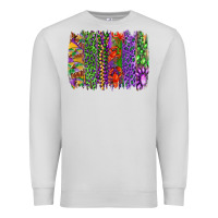 Dove Grey Mardi gras brush strokes king cake and craw fish Premium Sweatshirt - RanaPortraitStore