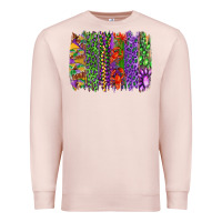 Pale Pink Mardi gras brush strokes king cake and craw fish Premium Sweatshirt - RanaPortraitStore