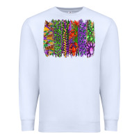 White Mardi gras brush strokes king cake and craw fish Premium Sweatshirt - RanaPortraitStore