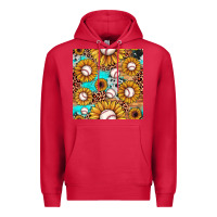 Cardinal baseball leopard turquoise sunflower seamless pattern Premium Hoodie - JahusDesignShop