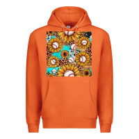 Carrot baseball leopard turquoise sunflower seamless pattern Premium Hoodie - JahusDesignShop