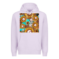Lilac baseball leopard turquoise sunflower seamless pattern Premium Hoodie - JahusDesignShop