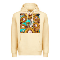 Pina Colada baseball leopard turquoise sunflower seamless pattern Premium Hoodie - JahusDesignShop