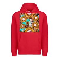 Red baseball leopard turquoise sunflower seamless pattern Premium Hoodie - JahusDesignShop