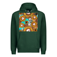 Sports Green baseball leopard turquoise sunflower seamless pattern Premium Hoodie - JahusDesignShop