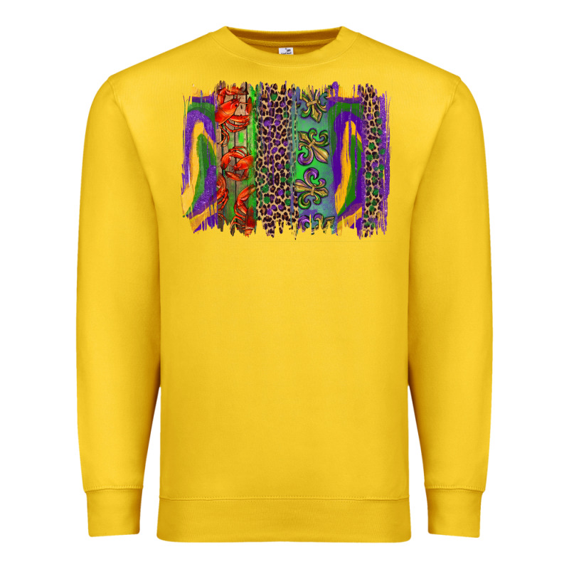 Mardi Gras Brushstrokes Premium Sweatshirt by RanaPortraitStore | Teevron