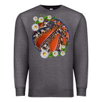 Charcoal Heather basketball with patterns and daisies Premium Sweatshirt - texasbilliewilder