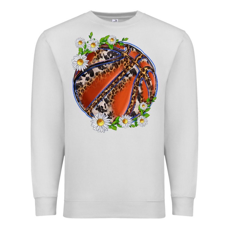 Basketball With Patterns And Daisies Premium Sweatshirt by texasbilliewilder | Teevron