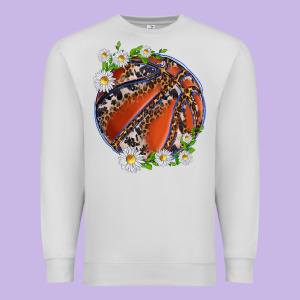 Basketball With Patterns And Daisies Premium Sweatshirt Designed By Texasbilliewilder