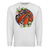 Oatmeal Heather basketball with patterns and daisies Premium Sweatshirt - texasbilliewilder