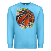 Ocean Blue basketball with patterns and daisies Premium Sweatshirt - texasbilliewilder