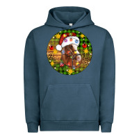 Pigment Midnight Navy Christmas horse Urban Hoodie - Artiststas