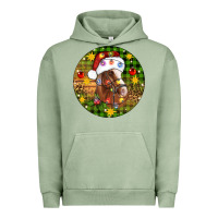 Pigment Oil Green Christmas horse Urban Hoodie - Artiststas
