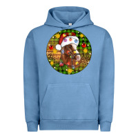 Pigment Pebble Blue Christmas horse Urban Hoodie - Artiststas