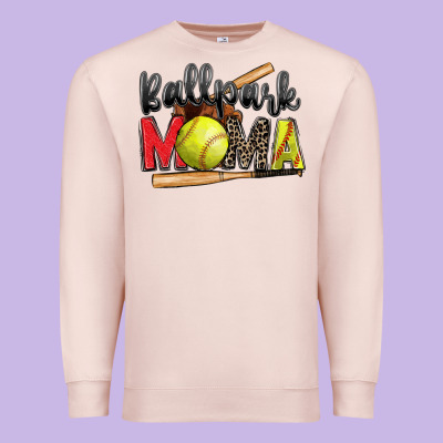 Premium Sweatshirt ballpark mama softball