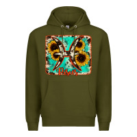 Army Green pisces turquoise cowhide Premium Hoodie - RanaPortraitStore