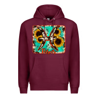 Burgundy pisces turquoise cowhide Premium Hoodie - RanaPortraitStore