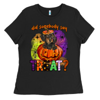 Black did somebody say treat Ladies Tee - BarkalooDesign