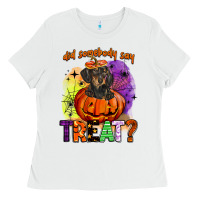 White did somebody say treat Ladies Tee - BarkalooDesign