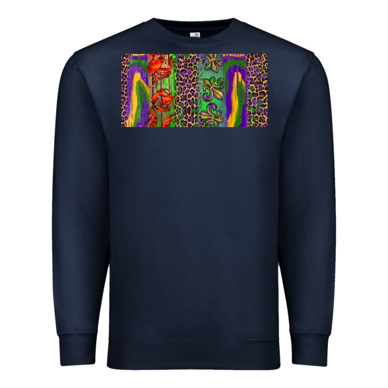Mardi Gras Brushstrokes Crawfish Fleur De Lis Premium Sweatshirt by RanaPortraitStore | Teevron