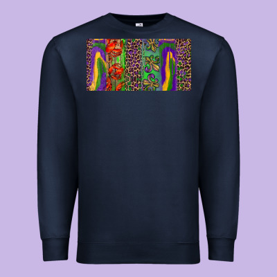 Premium Sweatshirt Mardi gras brushstrokes crawfish fleur de lis