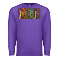 Purple Mardi gras brushstrokes crawfish fleur de lis Premium Sweatshirt - RanaPortraitStore