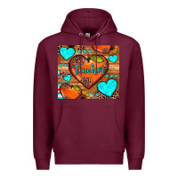 Burgundy teacher hearts Premium Hoodie - JahusDesignShop