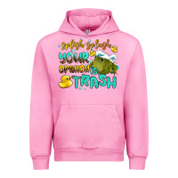Fuchsia Pink splish splash your opinion is trash Urban Hoodie - AdoDesignShop