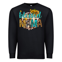Black blessed mama with sunflowers Premium Sweatshirt - texasbilliewilder