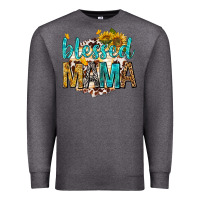 Charcoal Heather blessed mama with sunflowers Premium Sweatshirt - texasbilliewilder