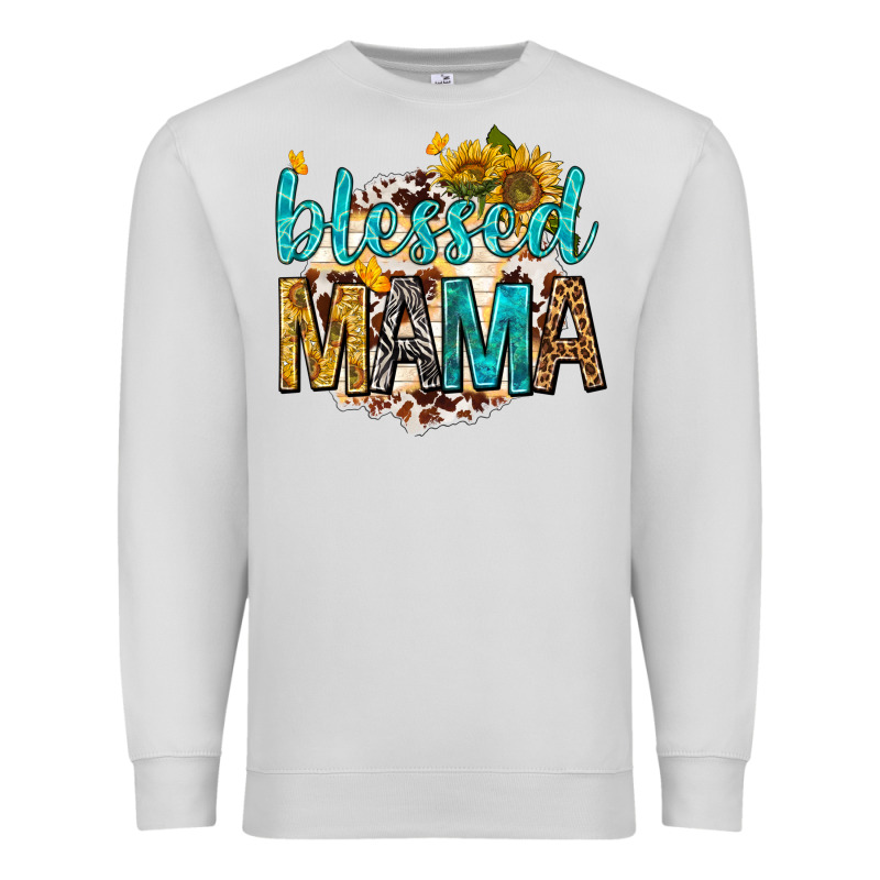 Blessed Mama With Sunflowers Premium Sweatshirt by texasbilliewilder | Teevron