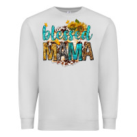 Dove Grey blessed mama with sunflowers Premium Sweatshirt - texasbilliewilder