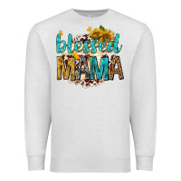 Oatmeal Heather blessed mama with sunflowers Premium Sweatshirt - texasbilliewilder