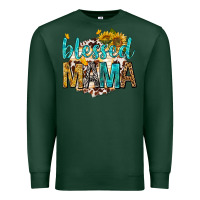 Sports Green blessed mama with sunflowers Premium Sweatshirt - texasbilliewilder