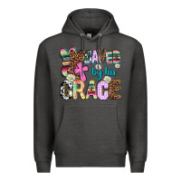 Charcoal Heather saved by his grace Premium Hoodie - AdoDesignShop