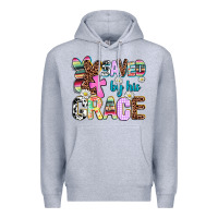 Heather Grey saved by his grace Premium Hoodie - AdoDesignShop