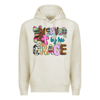 Oatmeal Heather saved by his grace Premium Hoodie - AdoDesignShop