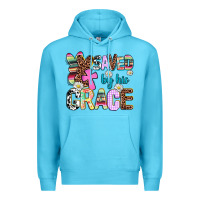 Ocean Blue saved by his grace Premium Hoodie - AdoDesignShop