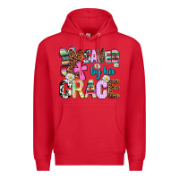 Red saved by his grace Premium Hoodie - AdoDesignShop