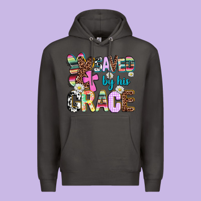 Saved By His Grace Premium Hoodie Designed By Adodesignshop