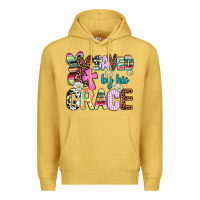 Antique Gold saved by his grace Premium Hoodie - AdoDesignShop
