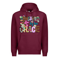 Burgundy saved by his grace Premium Hoodie - AdoDesignShop